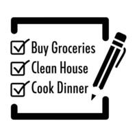Simple Household To-Do List with Checkboxes vector