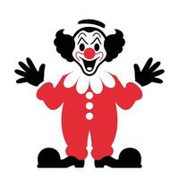 Friendly, yet unsettling clown graphic design vector