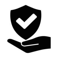Hand Holding a Shield with a Checkmark Trust and Security Icon vector