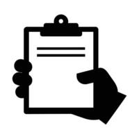 Hand holding a clipboard with blank form vector