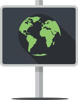 Earth globe displayed on a grey signboard in a minimalistic and modern design, showcasing art vector