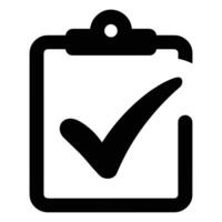Simple Black Checklist Icon with Check Mark vector