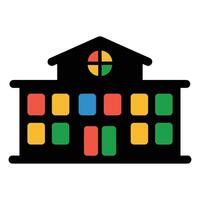 Colorful Building Icon with Multiple Sections vector