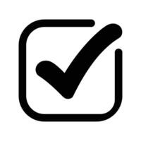 Simple Black Checkmark Icon in a Square Box vector