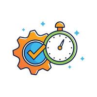Efficient Workflow Process Optimization Time Management Gear Checkmark vector