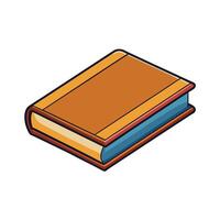 A Colorful Isometric Illustration of a Closed Book Ready for Reading vector