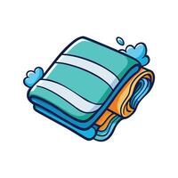 A Stack of Freshly Laundered Beach Towels Ready for Summer Fun vector