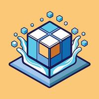 Cool Cube Package Delivery Service Illustration Design vector