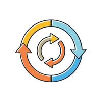 Circular Arrows Representing Continuous Improvement Process Cycle System vector