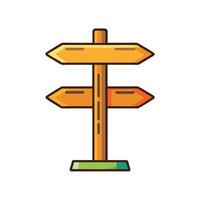Wooden Signpost with Two Directional Arrows Indicating Multiple Paths or Choices vector