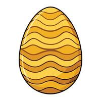 A Golden Easter Egg with a Wavy Pattern Design Illustration vector