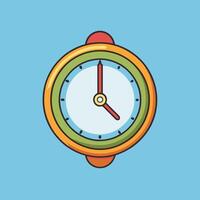 Colorful Round Analog Clock Showing the Time of Four Oclock vector