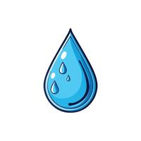 A single blue water droplet with smaller droplets inside it a clean and simple design vector