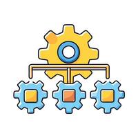 Interconnected Gears Representing Teamwork and System Integration vector