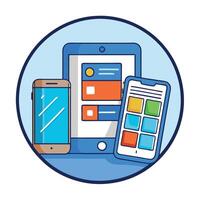Responsive Design for Mobile Devices Tablets and Smartphones User Interface and User Experience vector