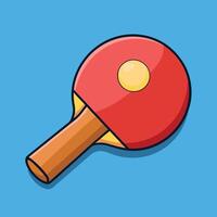 A Vibrant Illustration of a Ping Pong Paddle and Ball Ready for an Exciting Game vector