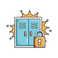 A Secure Locker with a Padlock Illustration Representing Data Privacy and Security vector