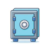 A Secure Steel Safe with a Combination Lock for Protecting Valuables vector