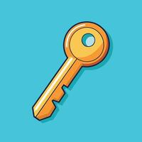 A Golden Key Illustration A Simple Cartoon Key Design Graphic Image vector