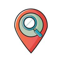 Location Search Magnifying Glass Map Pointer Icon Illustration Graphic Design vector