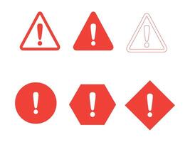 Set of warning triangle icons vector
