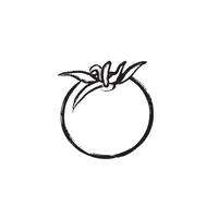 contour illustration of a cherry tomato. Perfect for packaging, logos, postcards, textiles, menu design, web design, and culinary projects. vector