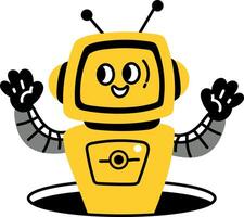 A cute bot assistant illustration in flat style vector