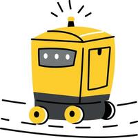 A flat style illustration of delivery robot vector