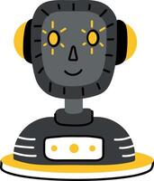 Robot scanning machine illustration in flat style vector