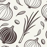 Seamless pattern with onions and herbs vector