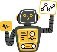 A flat style illustration of robot assistant vector