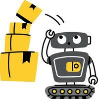 Warehouse technology robot illustration in flat style vector