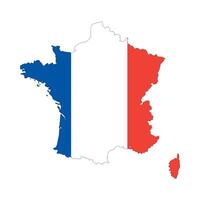 France map with flag. French flag on the map. High detailed France map with flag inside. illustration vector
