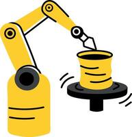 Robot sculpting machine illustration in flat style vector