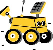 A flat style illustration of space robot vehicle vector
