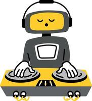 A flat style illustration of dj robot vector