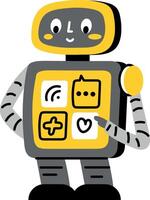 A flat style illustration of cute ai bot vector