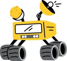 A flat style illustration of lunar robot vector