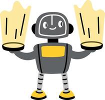 Ai robot character illustration in flat style vector