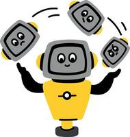 Robot mood swings illustration in flat style vector
