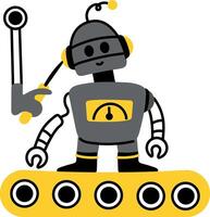 A flat style illustration of factory robot vector