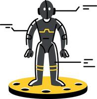 Robot hologram technology illustration in flat style vector
