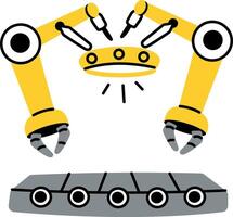 A flat style illustration of robotic machine vector