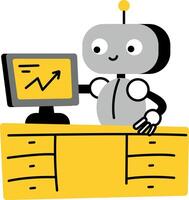 A flat style illustration of robot analysis report vector