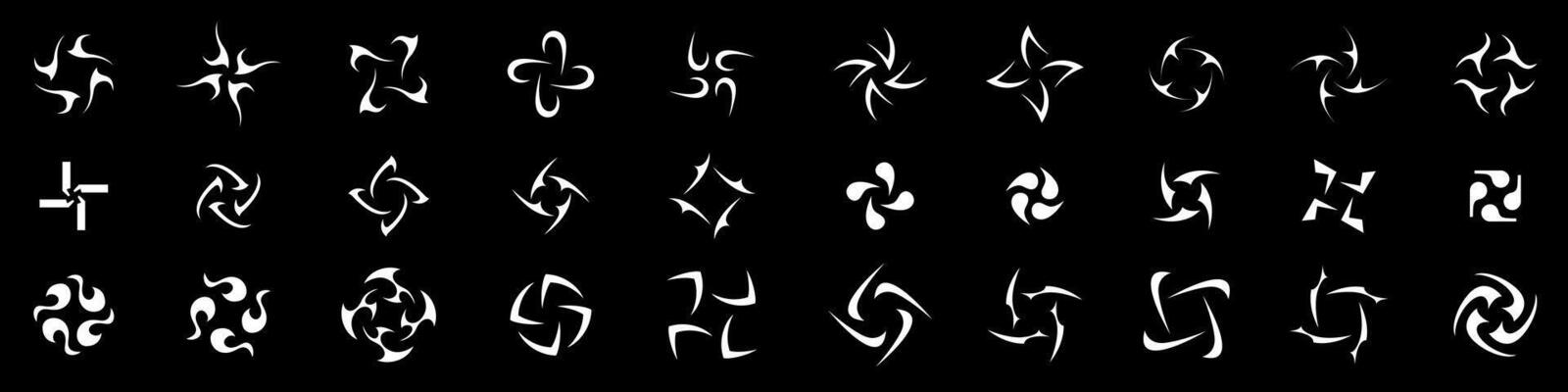 Futuristic Y2K style tribal symbols collection