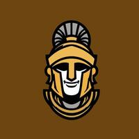 A spartan helmet on a brown background vector