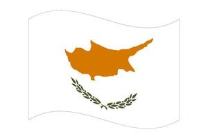 Wavy flag of Cyprus, isolated on a transparent background. Flag of Republic of Cyprus. illustration. vector