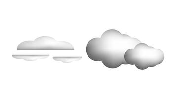 Weather 3d icons realistic isolated set. Light fog cloudy. Design weather app web site game logo banner. Meteorology concept. vector