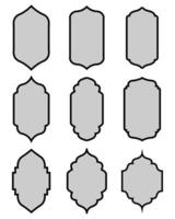 Set of Islamic frames different shapes vector