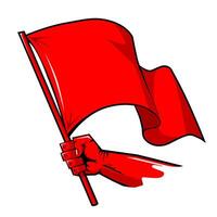 red flag of protest vector